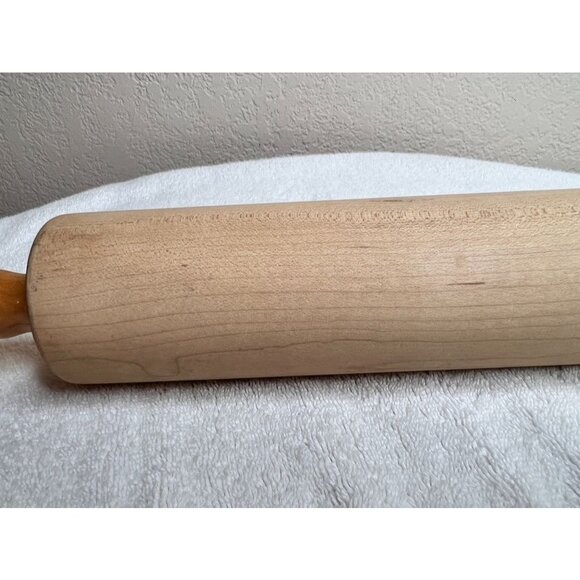 Vintage Foley Wooden Rolling Pin With Handles 18" - Picture 3 of 11